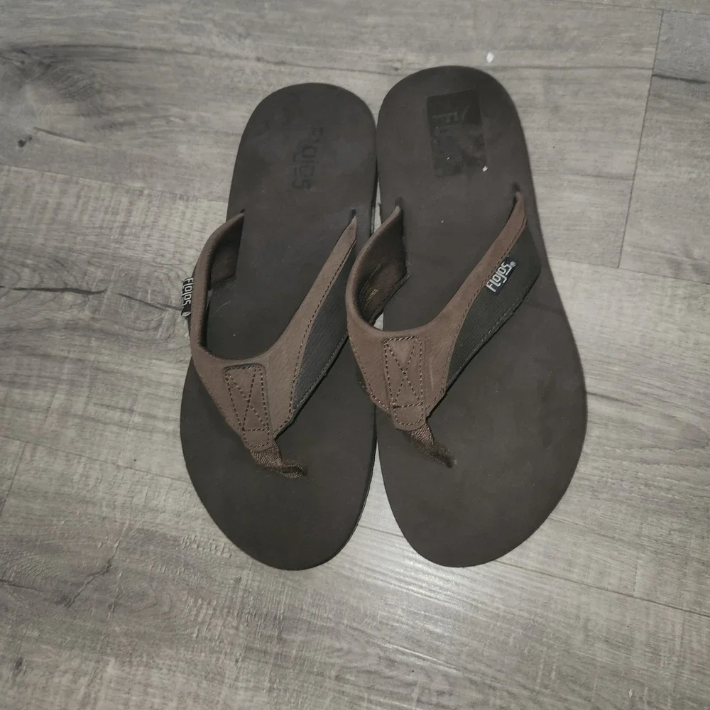 Flojos Marco Mens Brown Flip Flop Sandals Size 11 Thong Summer Beach Shoes‎ 874